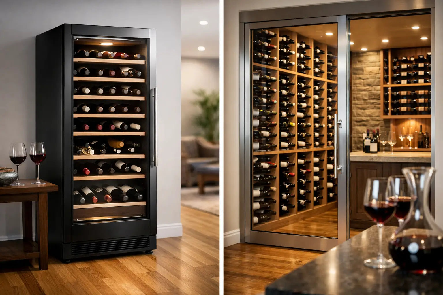Wine Cabinet vs Built In Cellar