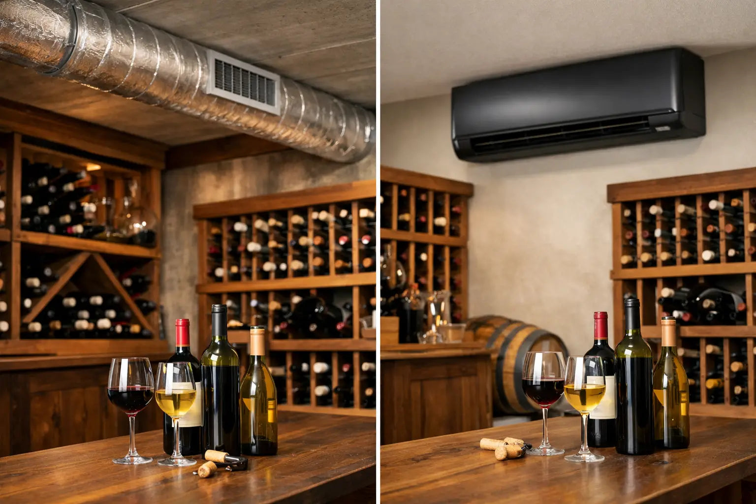 Ducted vs Ductless Wine Cooling for Your Cellar