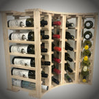 KingsBottle 4-Column 24-Bottle Curved Corner Wine Cube — 18mm Thick