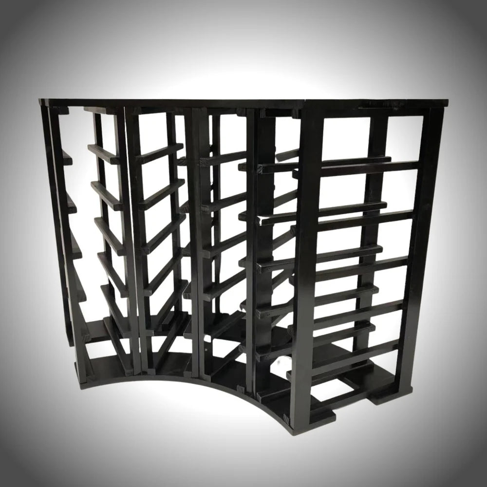 KingsBottle 4-Column 24-Bottle Curved Corner Wine Cube — 18mm Thick