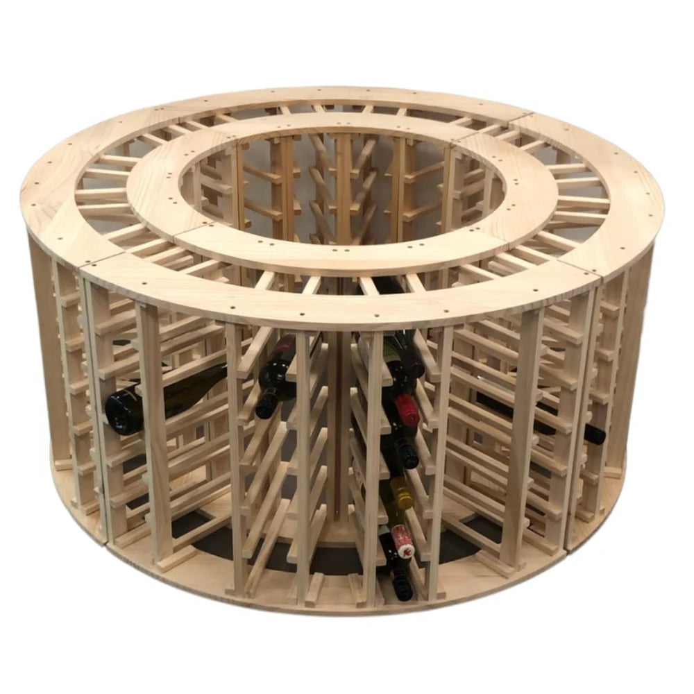 KingsBottle 4-Column 24-Bottle Curved Corner Wine Cube — 18mm Thick
