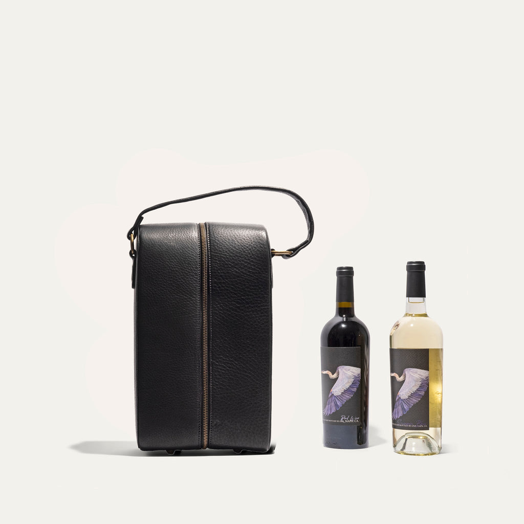Double Leather Wine Case – Zippered | Will Leather Goods