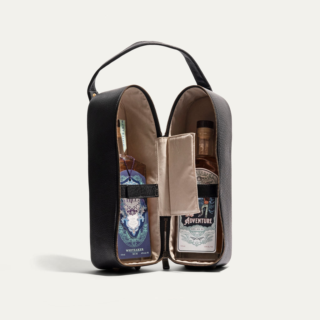 Double Leather Wine Case – Zippered | Will Leather Goods