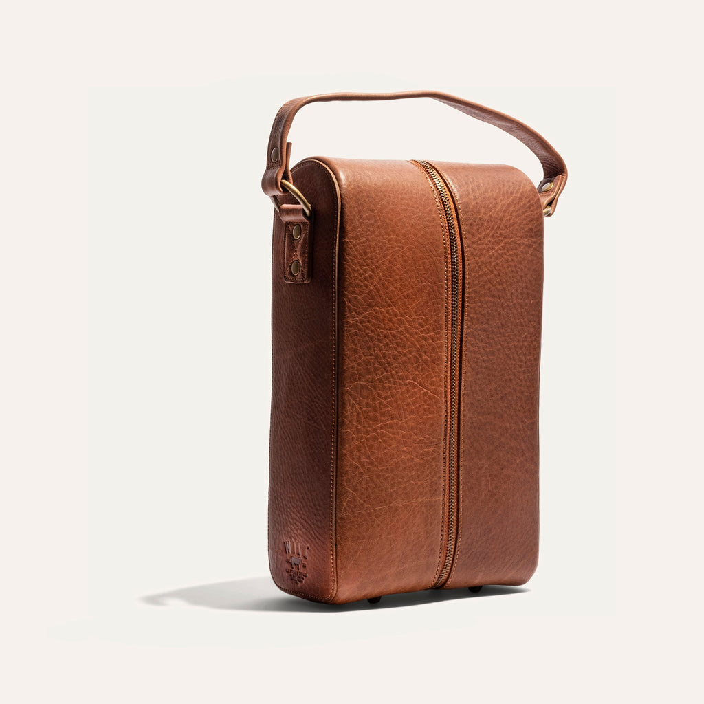 Double Leather Wine Case – Zippered | Will Leather Goods