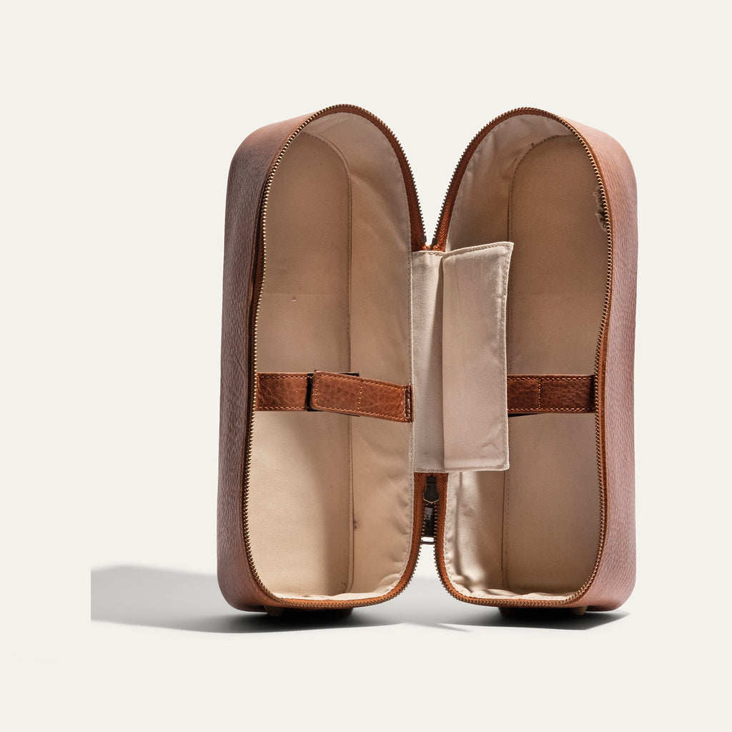 Double Leather Wine Case – Zippered | Will Leather Goods