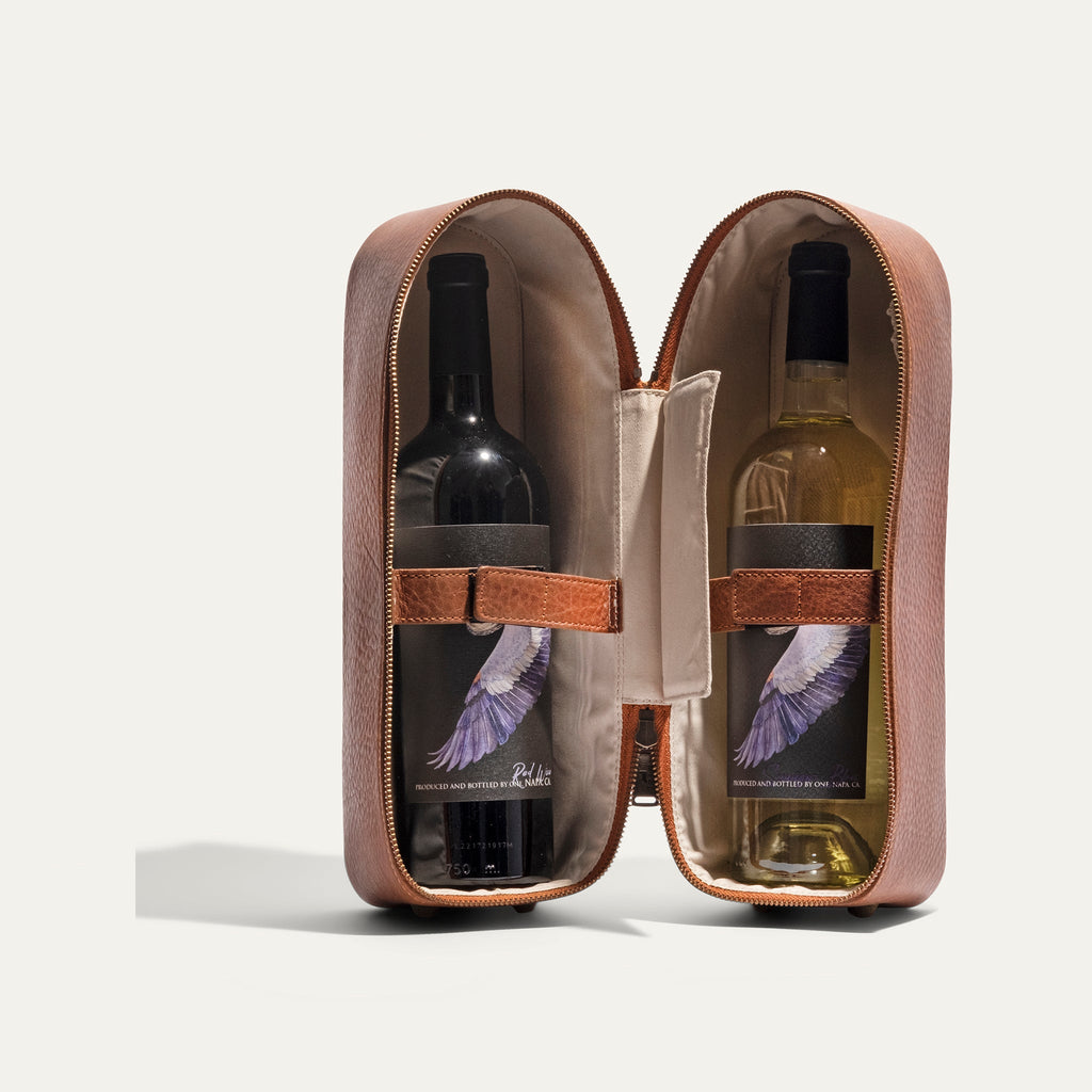 Double Leather Wine Case – Zippered | Will Leather Goods