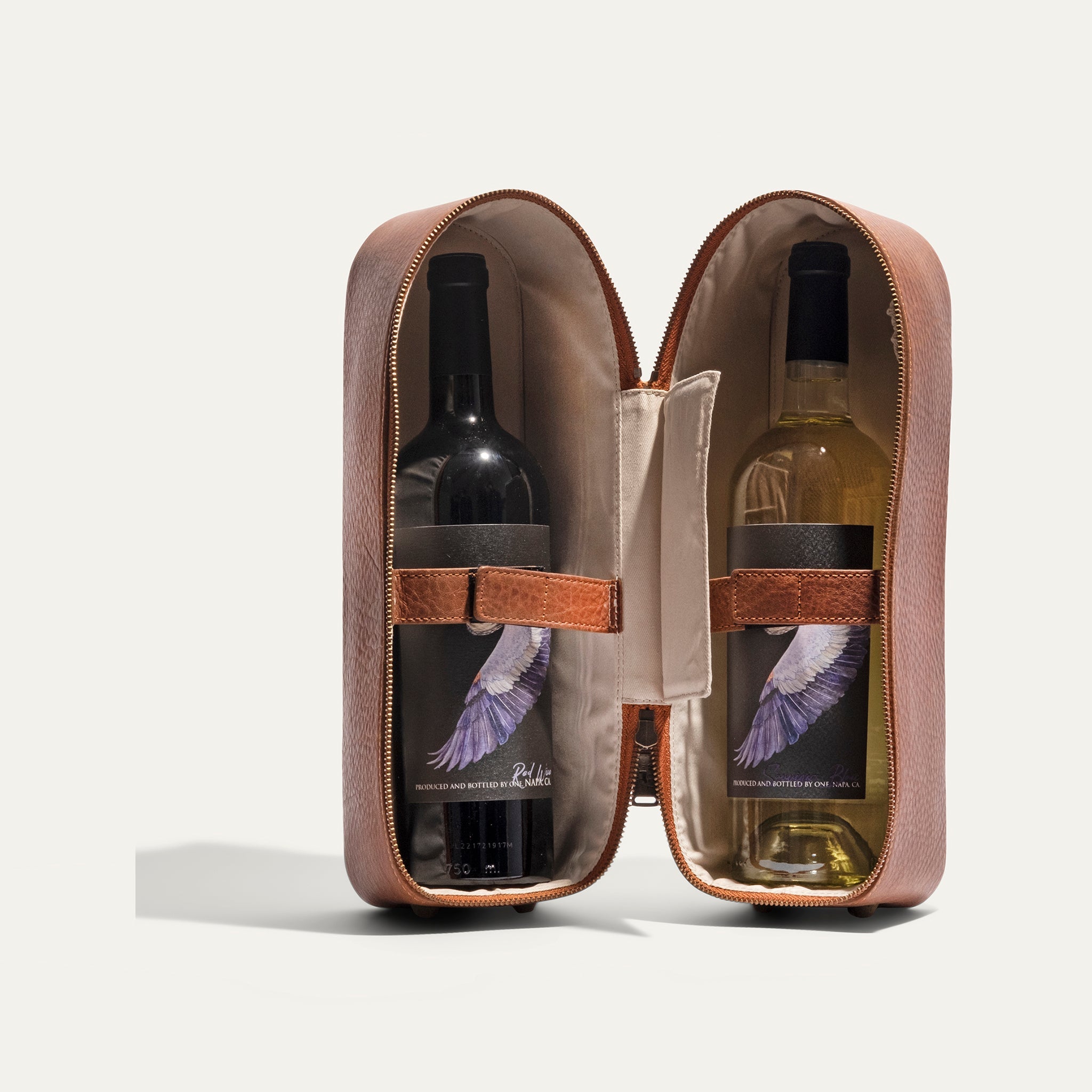 Double Leather Wine Case – Zippered | Will Leather Goods
