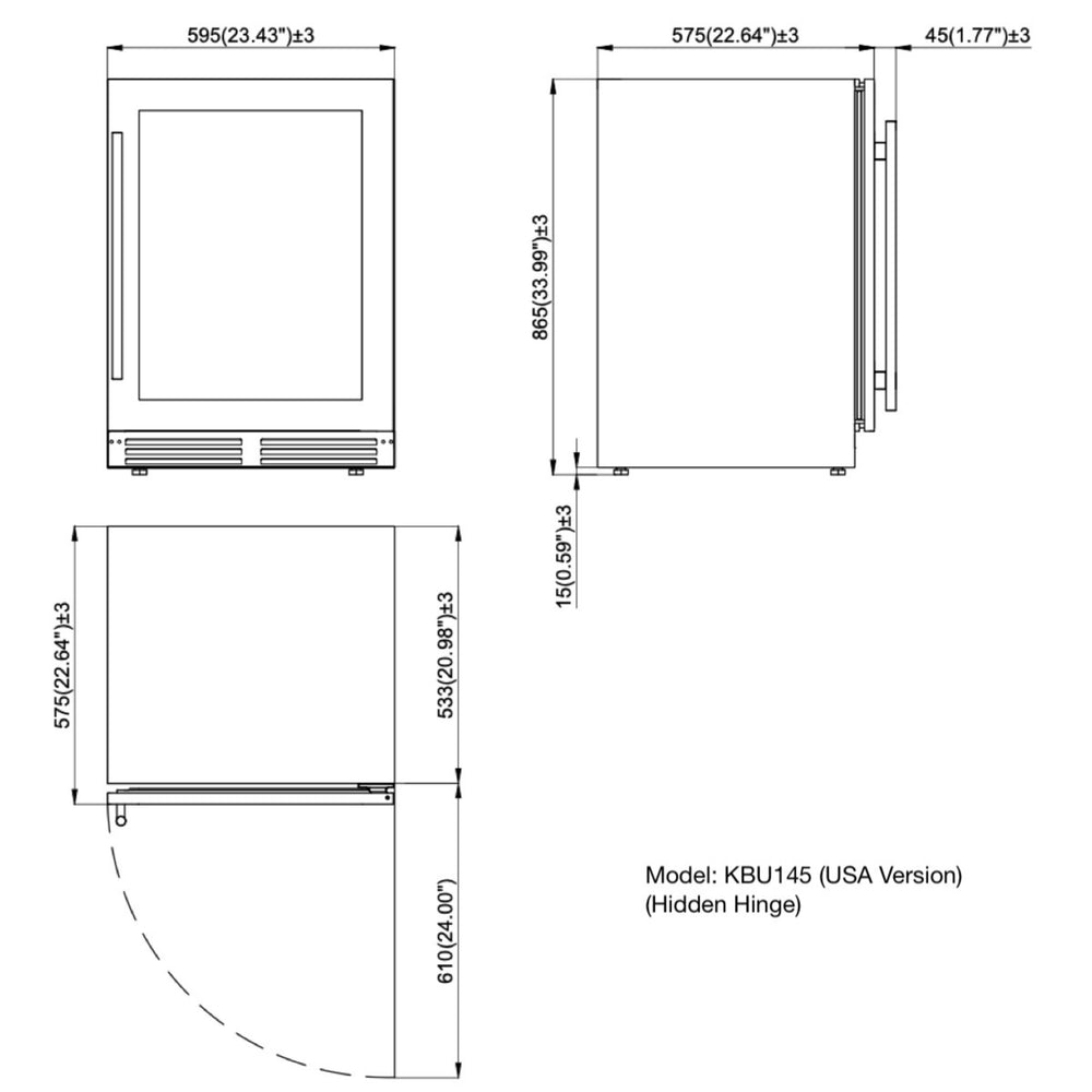 Kings Bottle 145-Bottle Single Zone Wine Refrigerator — Large Capacity Entry-Level (KBU145WX)