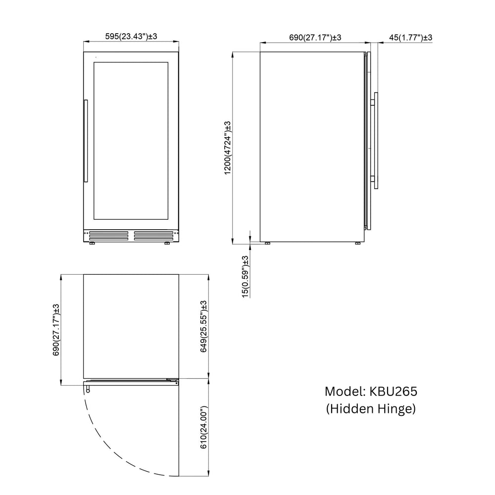 Kings Bottle 265-Bottle Dual Zone Wine Refrigerator — For Serious Collectors (KBU265DX)