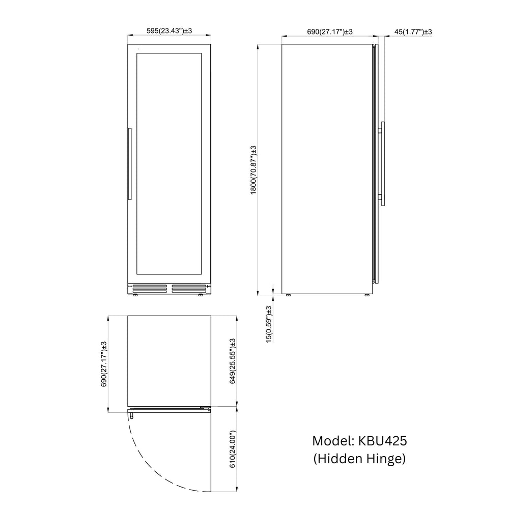 Kings Bottle 425-Bottle Dual Zone Wine Refrigerator — Luxury Statement Piece (KBU425DX)