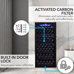 Whynter FWC-1201BB 124 Bottle Freestanding Single Zone Wine Cooler Refrigerator