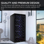 Whynter FWC-1201BB 124 Bottle Freestanding Single Zone Wine Cooler Refrigerator