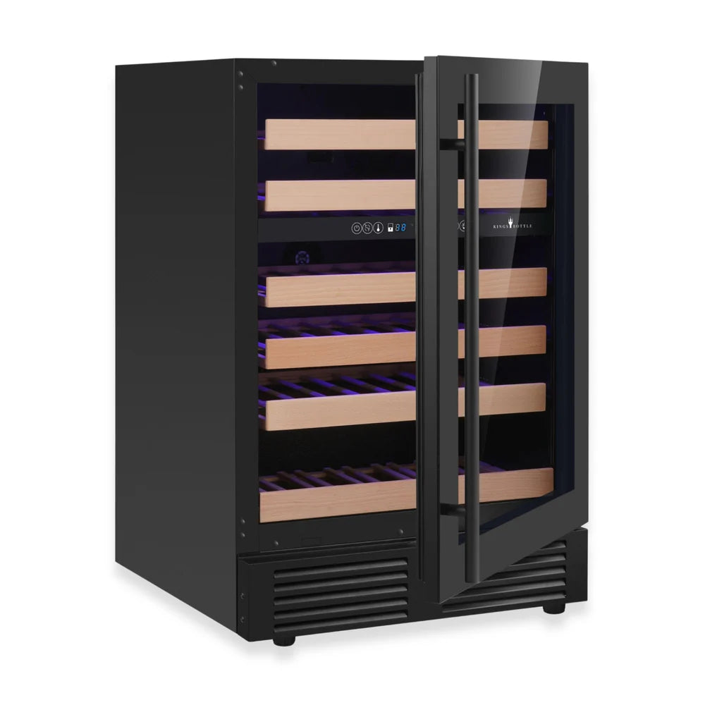 Kings Bottle 145-Bottle Dual Zone Wine Refrigerator — Built-In Undercounter (KBU145DX)
