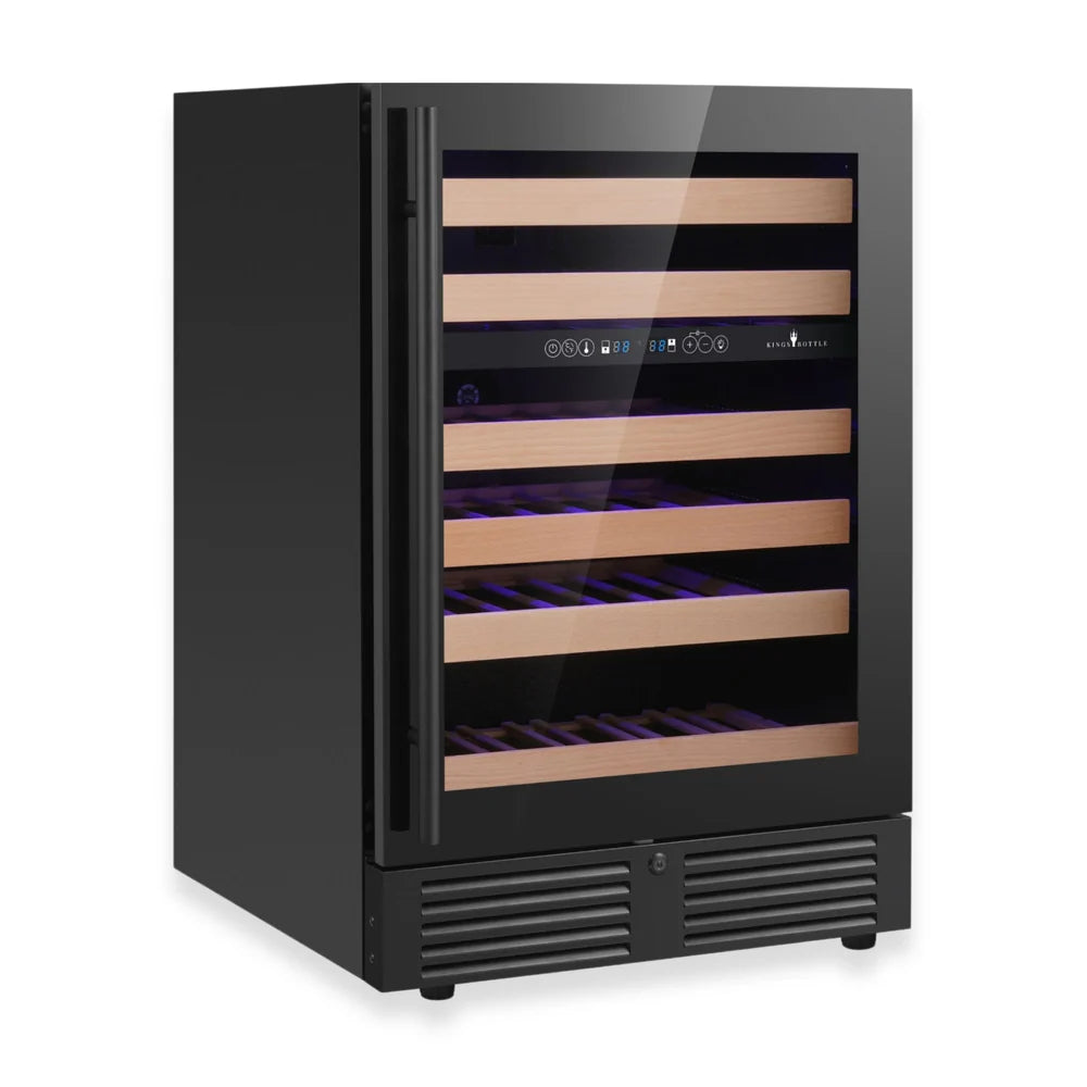 Kings Bottle 145-Bottle Dual Zone Wine Refrigerator — Built-In Undercounter (KBU145DX)