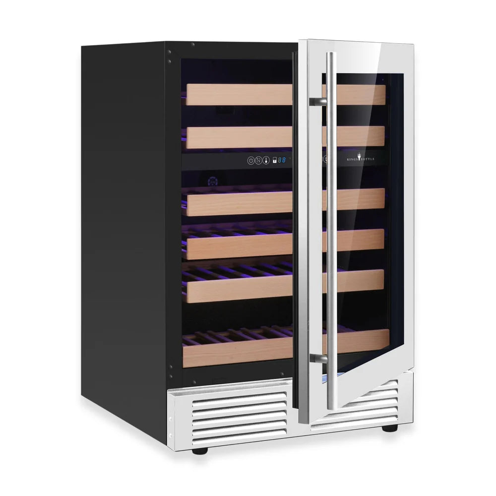 Kings Bottle 145-Bottle Dual Zone Wine Refrigerator — Built-In Undercounter (KBU145DX)