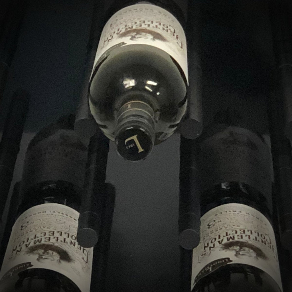 Cork-Forward Wine Peg | Mono | Slim 18mm Brushed Aluminum Bottle Holder