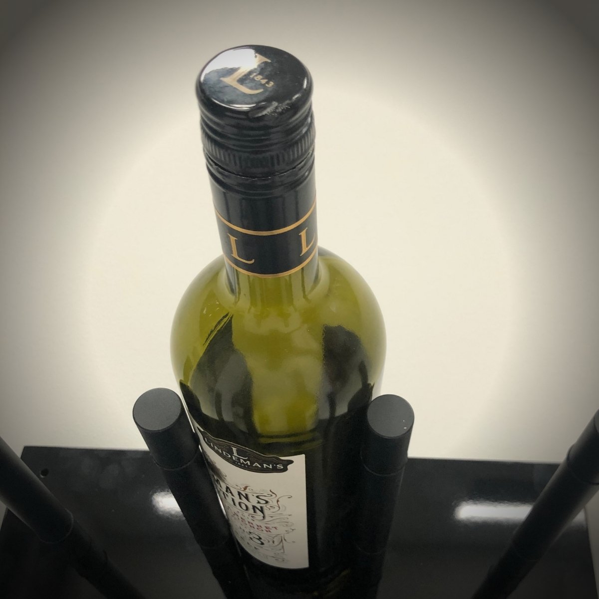 Cork-Forward Wine Peg | Mono | Slim 18mm Brushed Aluminum Bottle Holder