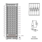 Kings Bottle 265-Bottle Single Zone Wine Refrigerator — High-Capacity Uniform Cooling (KBU265WX)