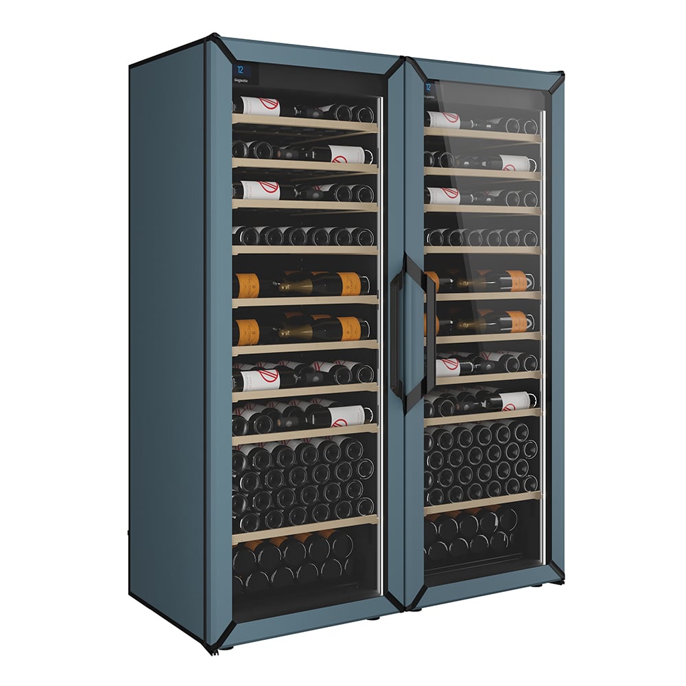 Goguette Large Side-by-Side French Door wine refrigerator in Slate Blue