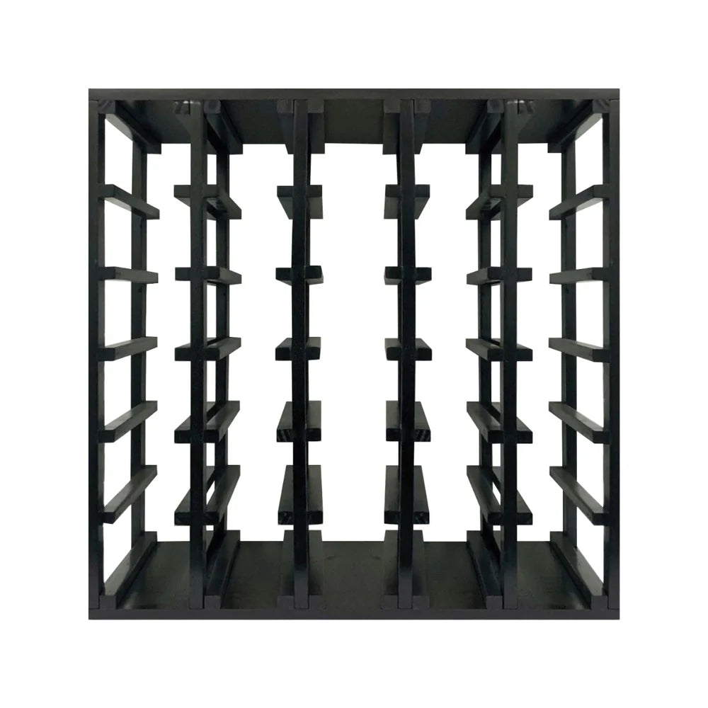 KingsBottle 30-Bottle Lattice Wine Cube — 18mm Thick | Natural & Black Onyx