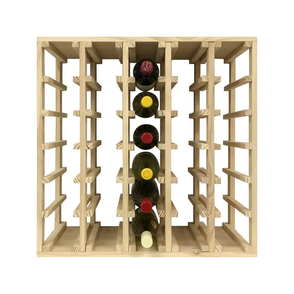 KingsBottle 30-Bottle Lattice Wine Cube — 18mm Thick | Natural & Black Onyx