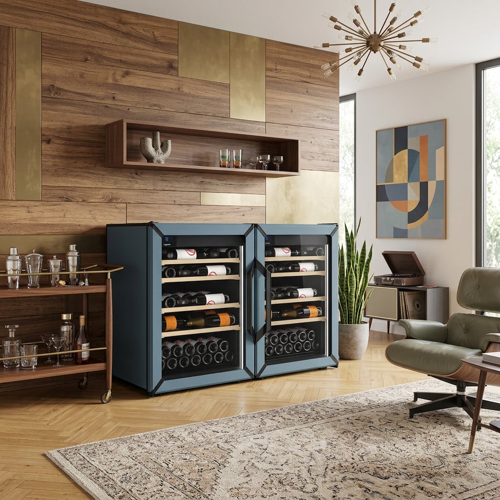 Goguette Small Side-by-Side wine refrigerator in Slate Blue