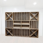 KingsBottle 30-Bottle Lattice Wine Cube — 18mm Thick | Natural & Black Onyx