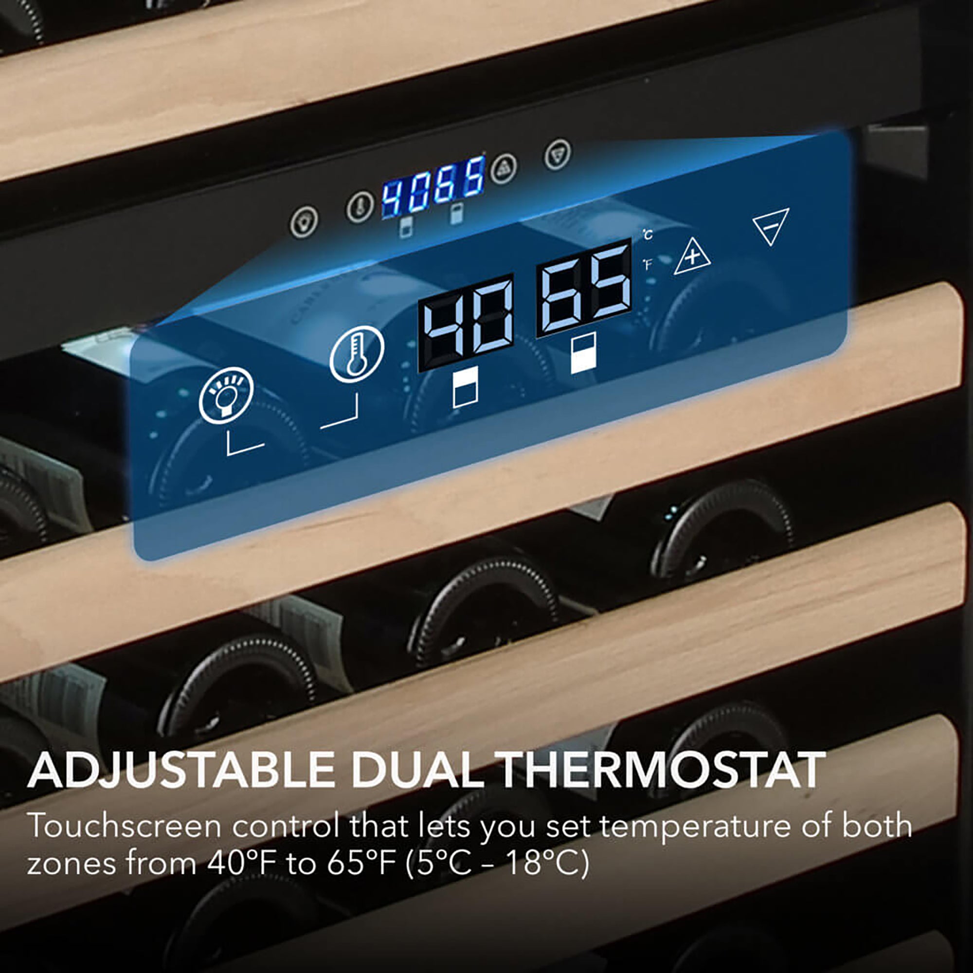Whynter BWR-0922DZ 92 Bottle Built-In Dual Zone Wine Cooler Refrigerator