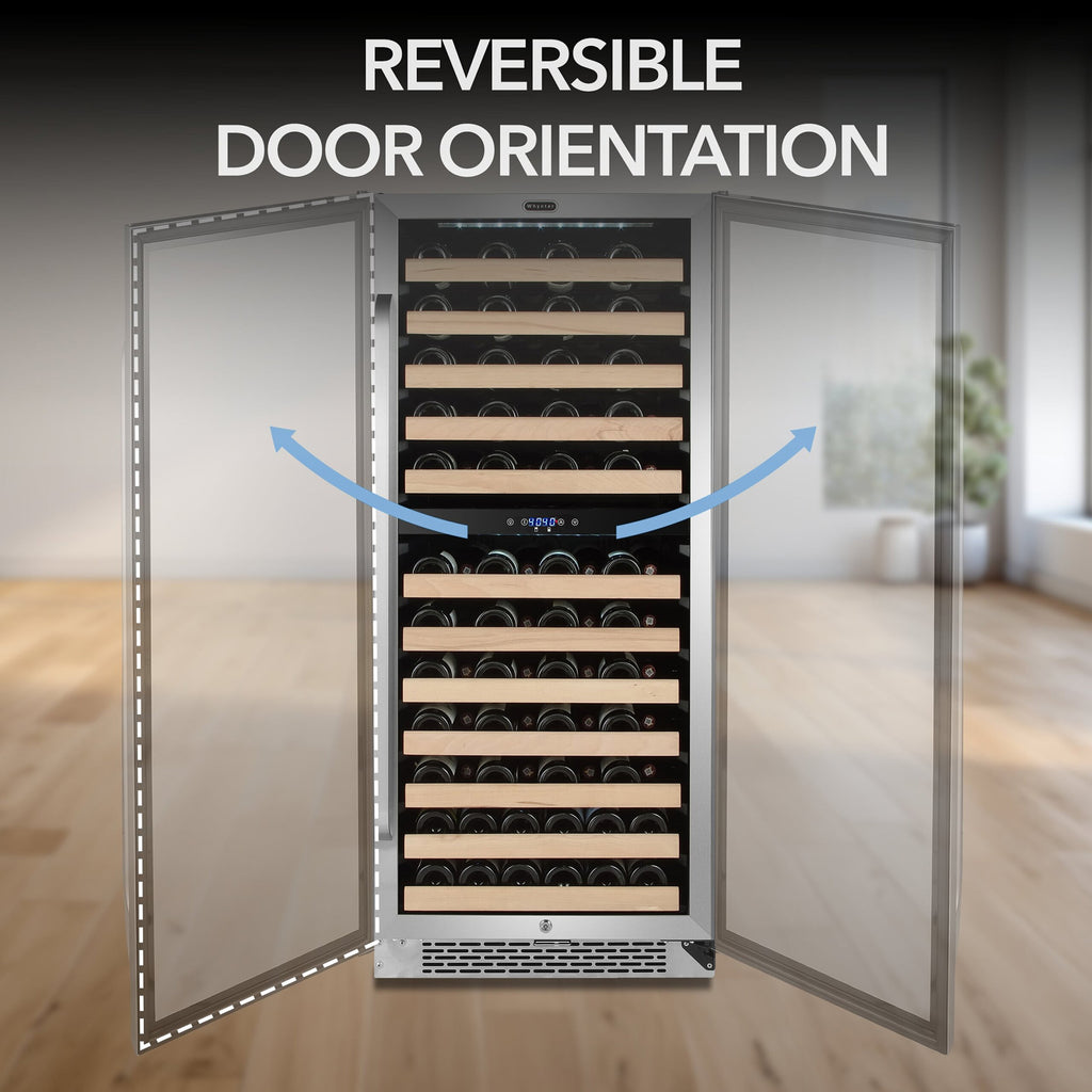 Whynter BWR-0922DZ 92 Bottle Built-In Dual Zone Wine Cooler Refrigerator