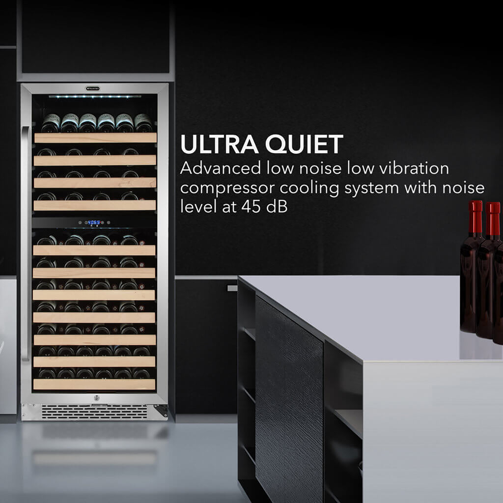 Whynter BWR-0922DZ 92 Bottle Built-In Dual Zone Wine Cooler Refrigerator