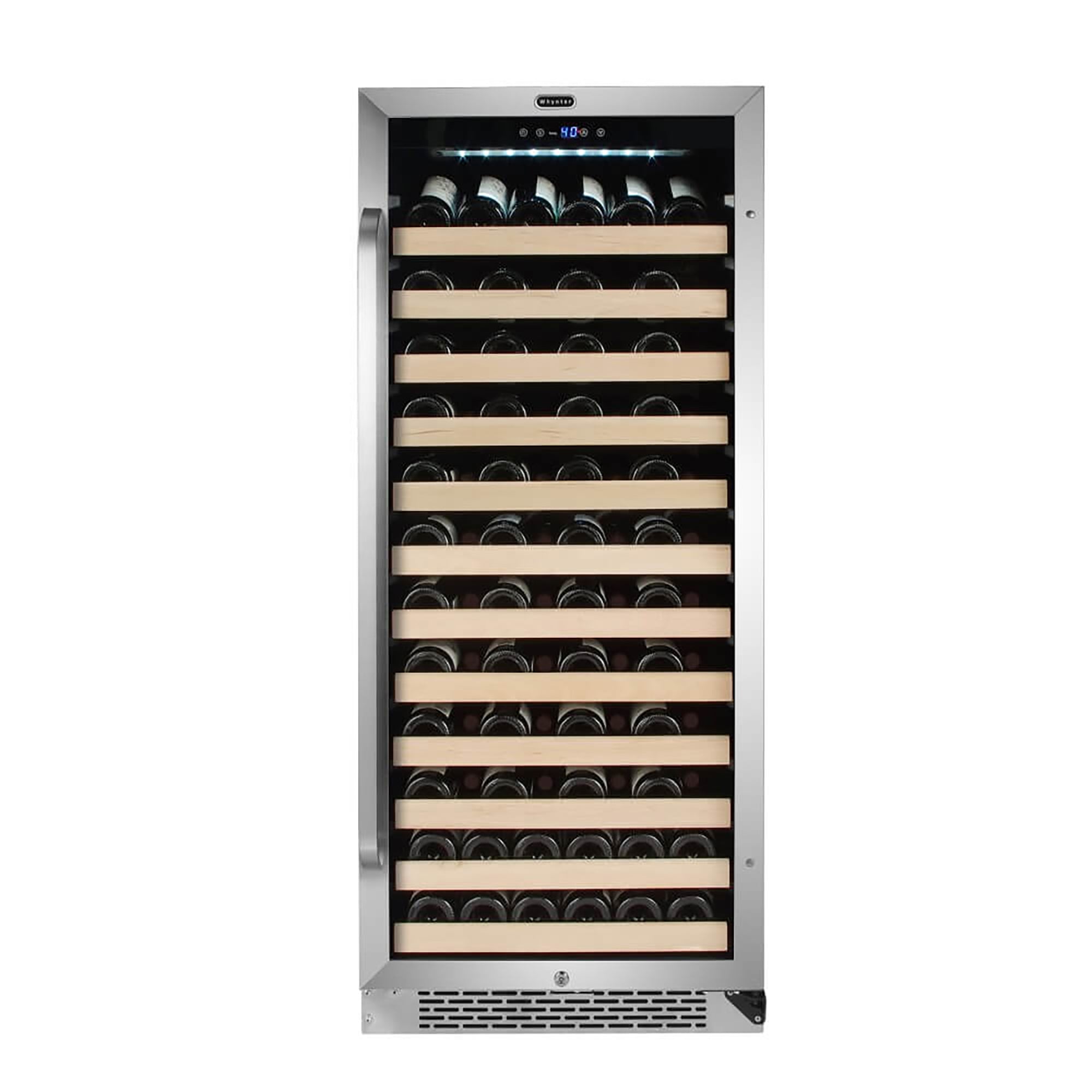 Whynter BWR-1002SD 100 Bottle Built-In Single Zone Wine Cooler Refrigerator
