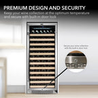 Whynter BWR-1002SD 100 Bottle Built-In Single Zone Wine Cooler Refrigerator