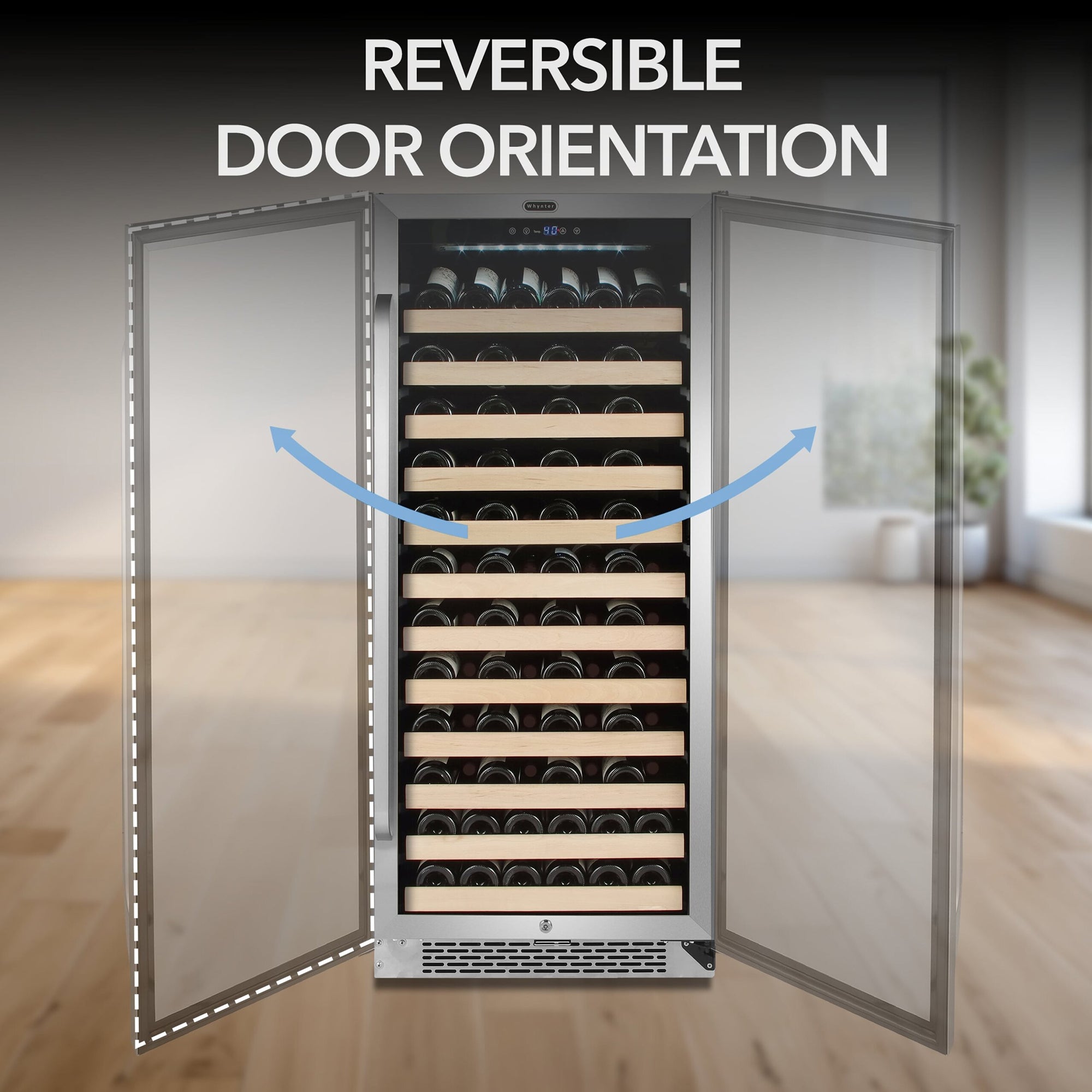 Whynter BWR-1002SD 100 Bottle Built-In Single Zone Wine Cooler Refrigerator