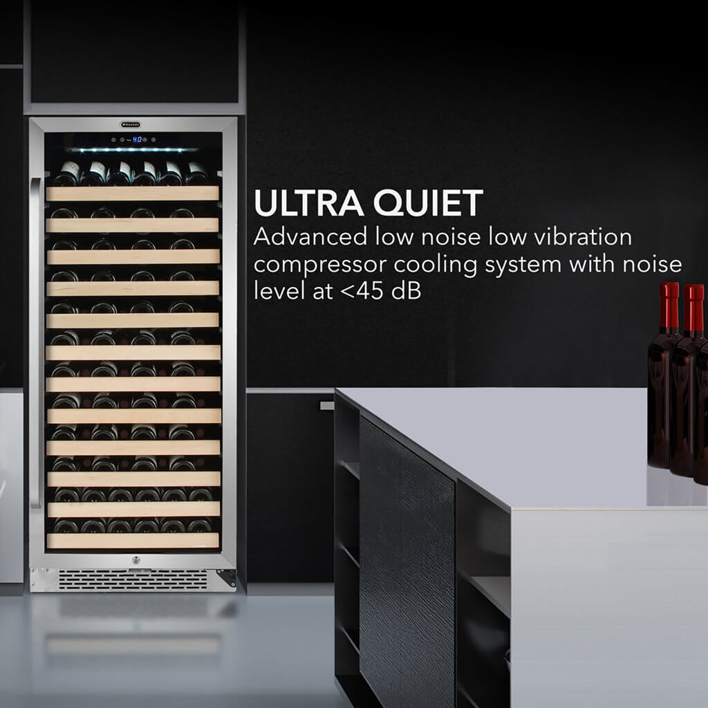 Whynter BWR-1002SD 100 Bottle Built-In Single Zone Wine Cooler Refrigerator