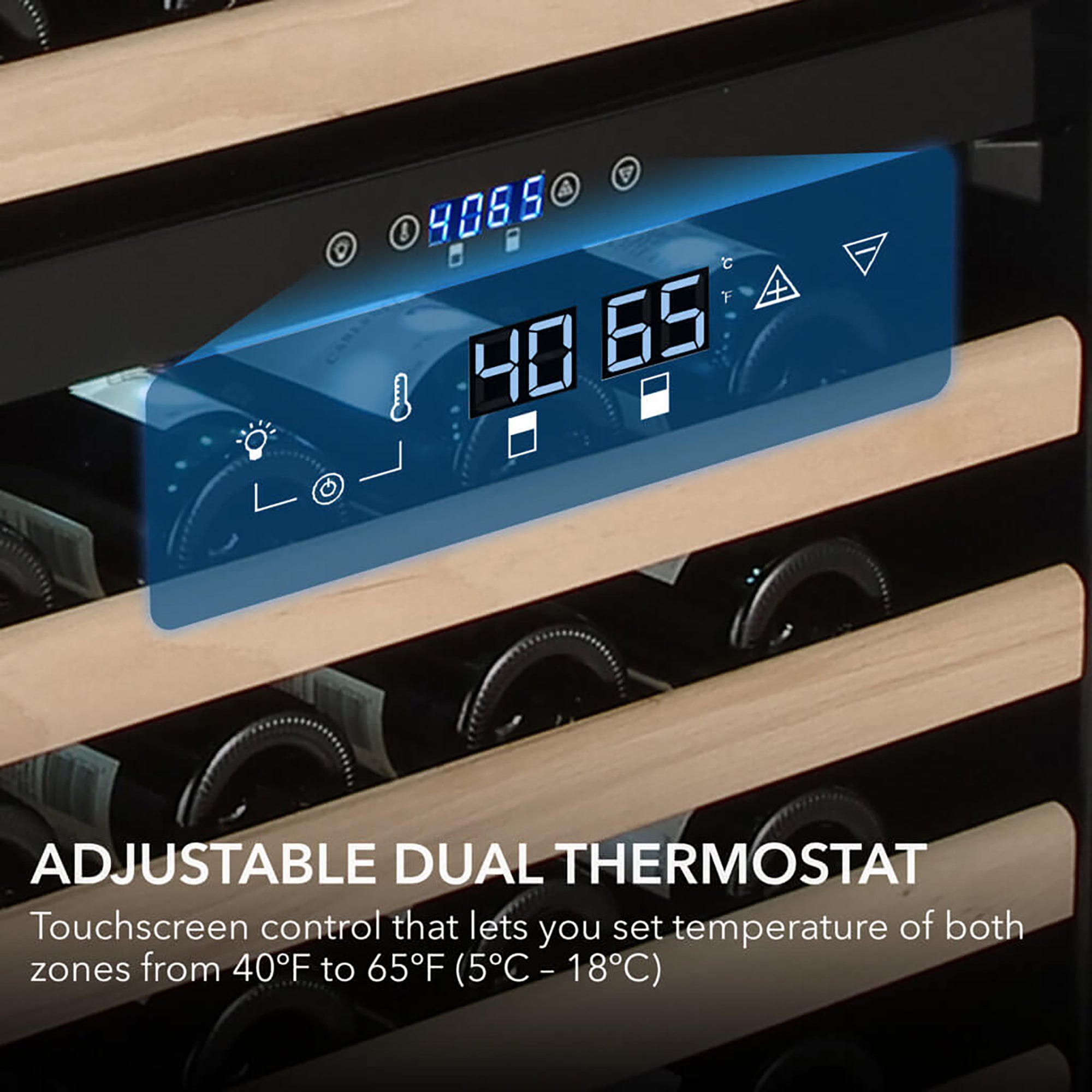 Whynter BWR-1642DZ 164 Bottle Built-In Dual Zone Wine Cooler Refrigerator