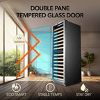 Whynter BWR-1642DZ 164 Bottle Built-In Dual Zone Wine Cooler Refrigerator