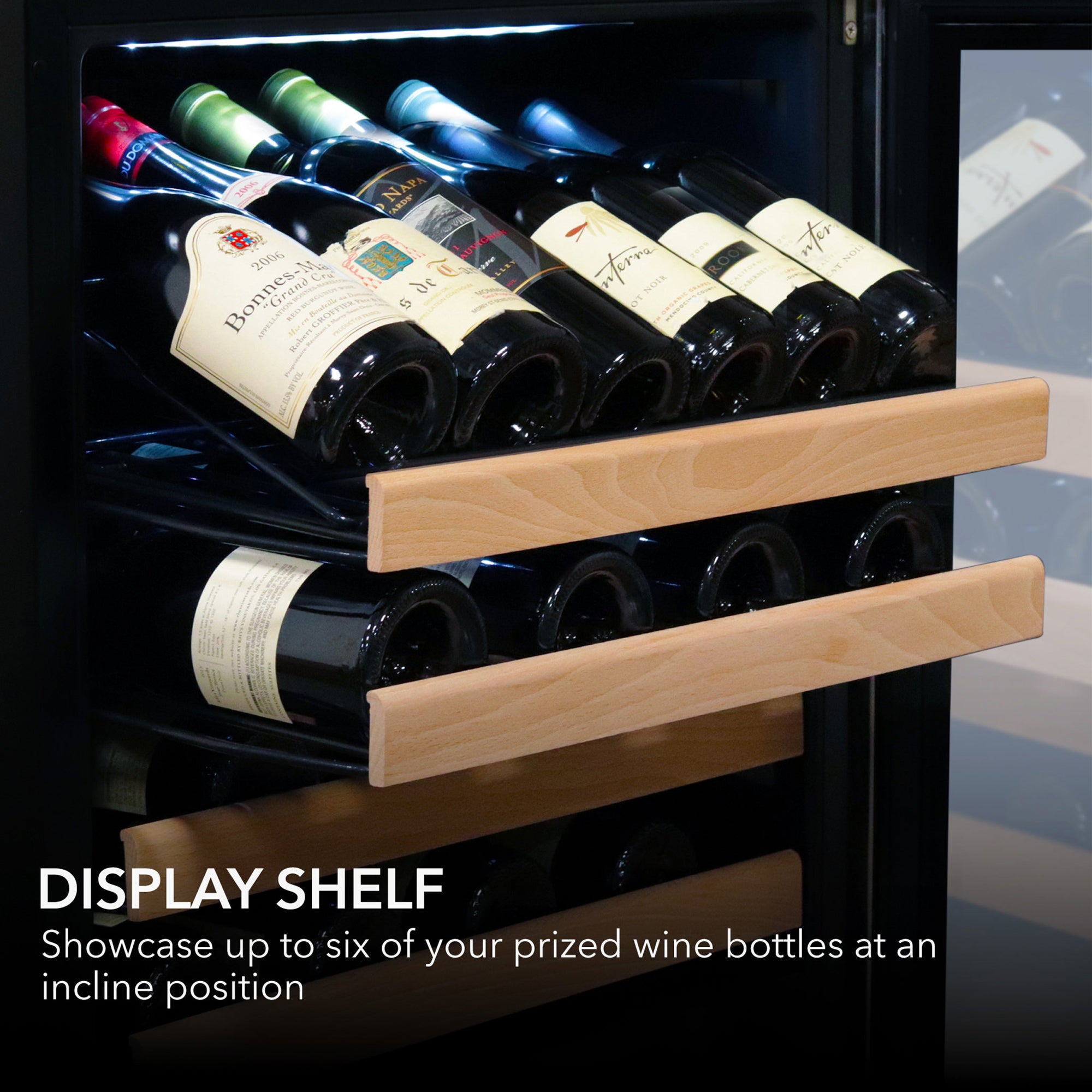 Whynter BWR-1662SD 166 Bottle Built-In Single Zone Wine Cooler Refrigerator