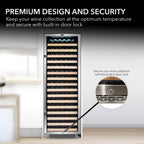 Whynter BWR-1662SD 166 Bottle Built-In Single Zone Wine Cooler Refrigerator