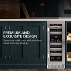 Whynter BWR-171DS 17 Bottle Built-In Dual Zone Wine Cooler Refrigerator