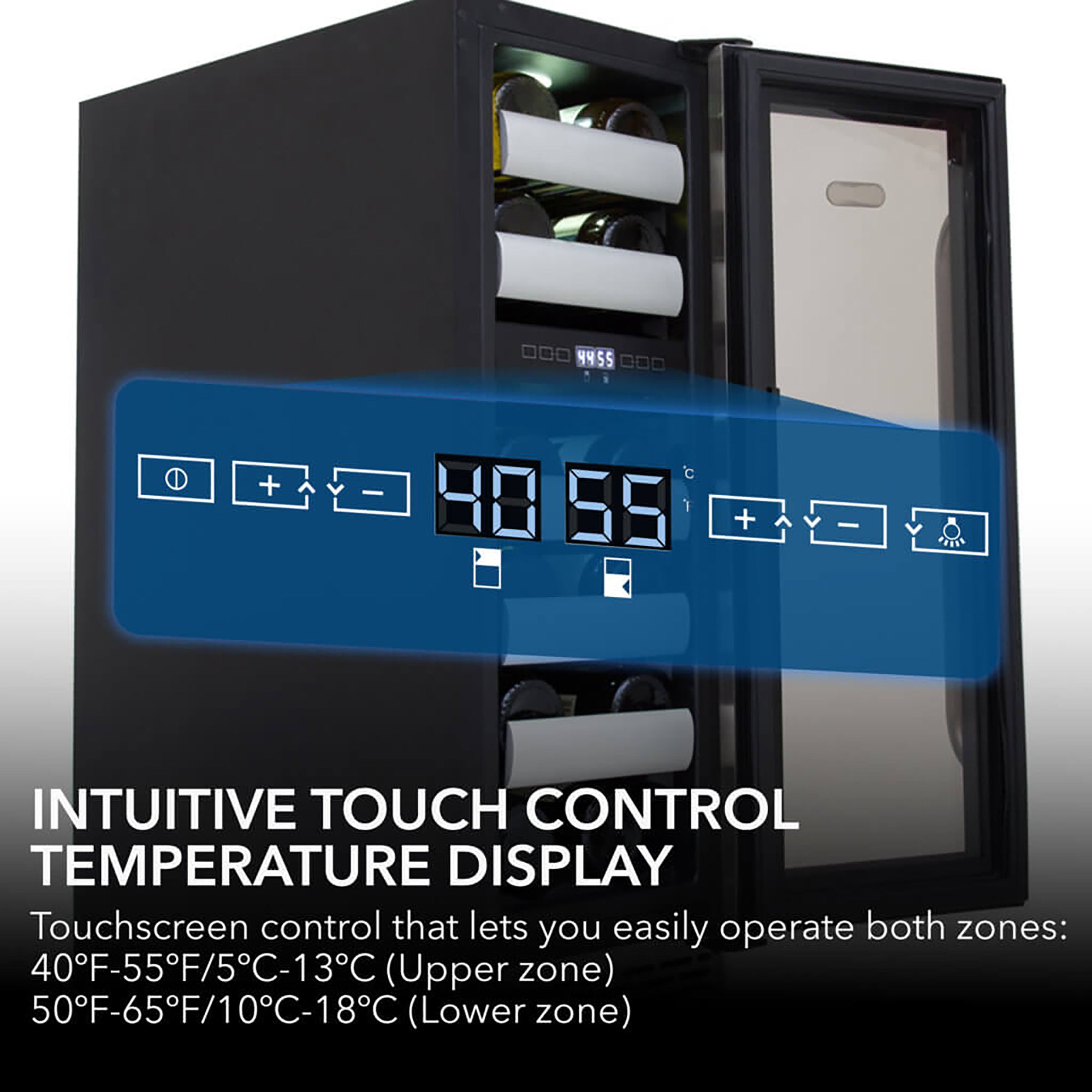 Whynter BWR-171DS 17 Bottle Built-In Dual Zone Wine Cooler Refrigerator