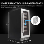 Whynter BWR-171DS 17 Bottle Built-In Dual Zone Wine Cooler Refrigerator