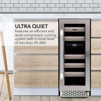 Whynter BWR-171DS 17 Bottle Built-In Dual Zone Wine Cooler Refrigerator