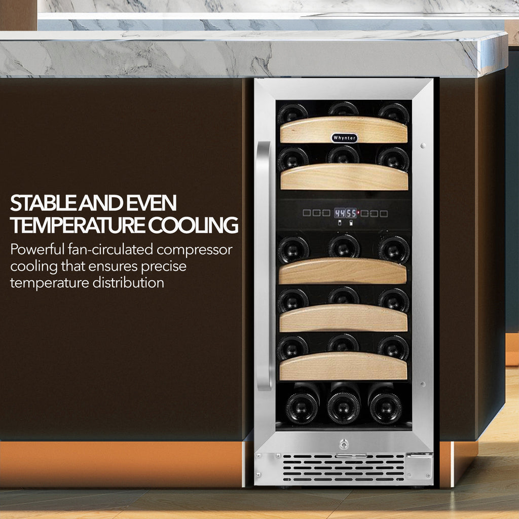 Whynter BWR-281DZ 28 Bottle Built-In Dual Zone Wine Cooler Refrigerator