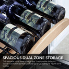 Whynter BWR-281DZ 28 Bottle Built-In Dual Zone Wine Cooler Refrigerator
