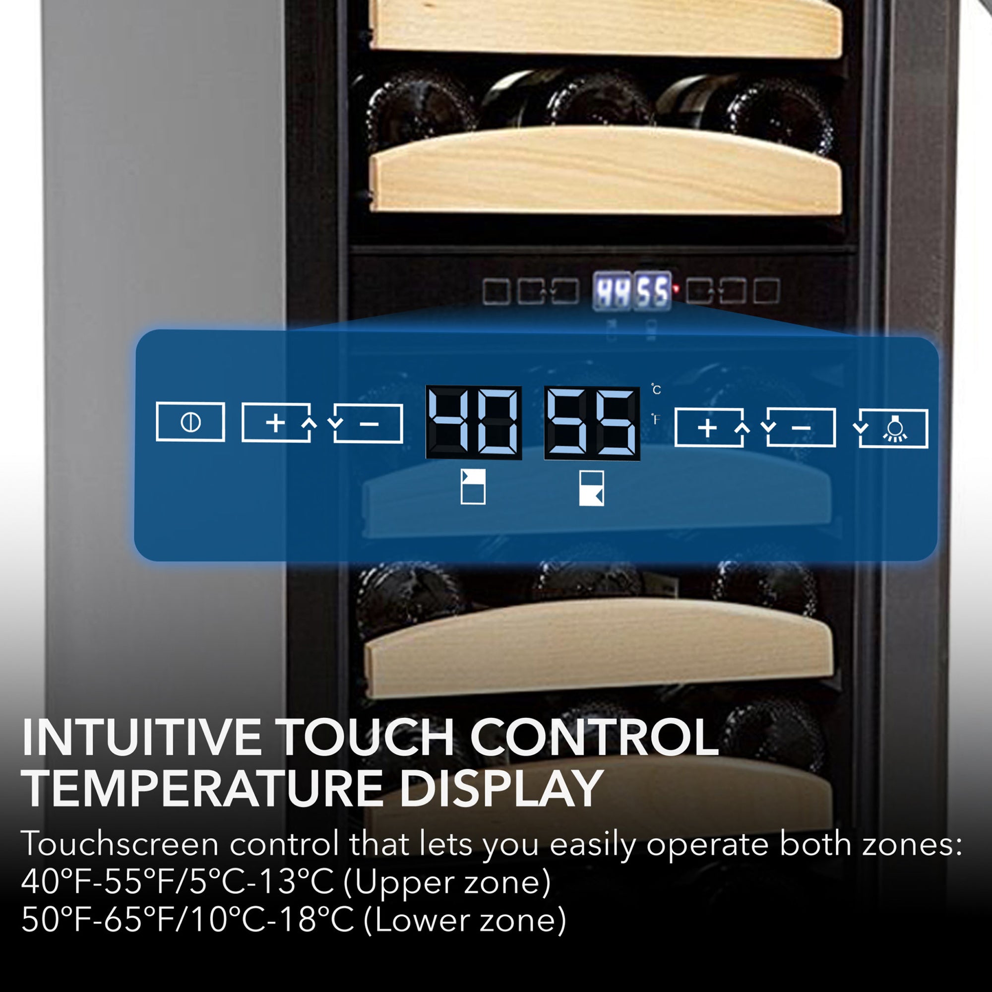 Whynter BWR-281DZ 28 Bottle Built-In Dual Zone Wine Cooler Refrigerator