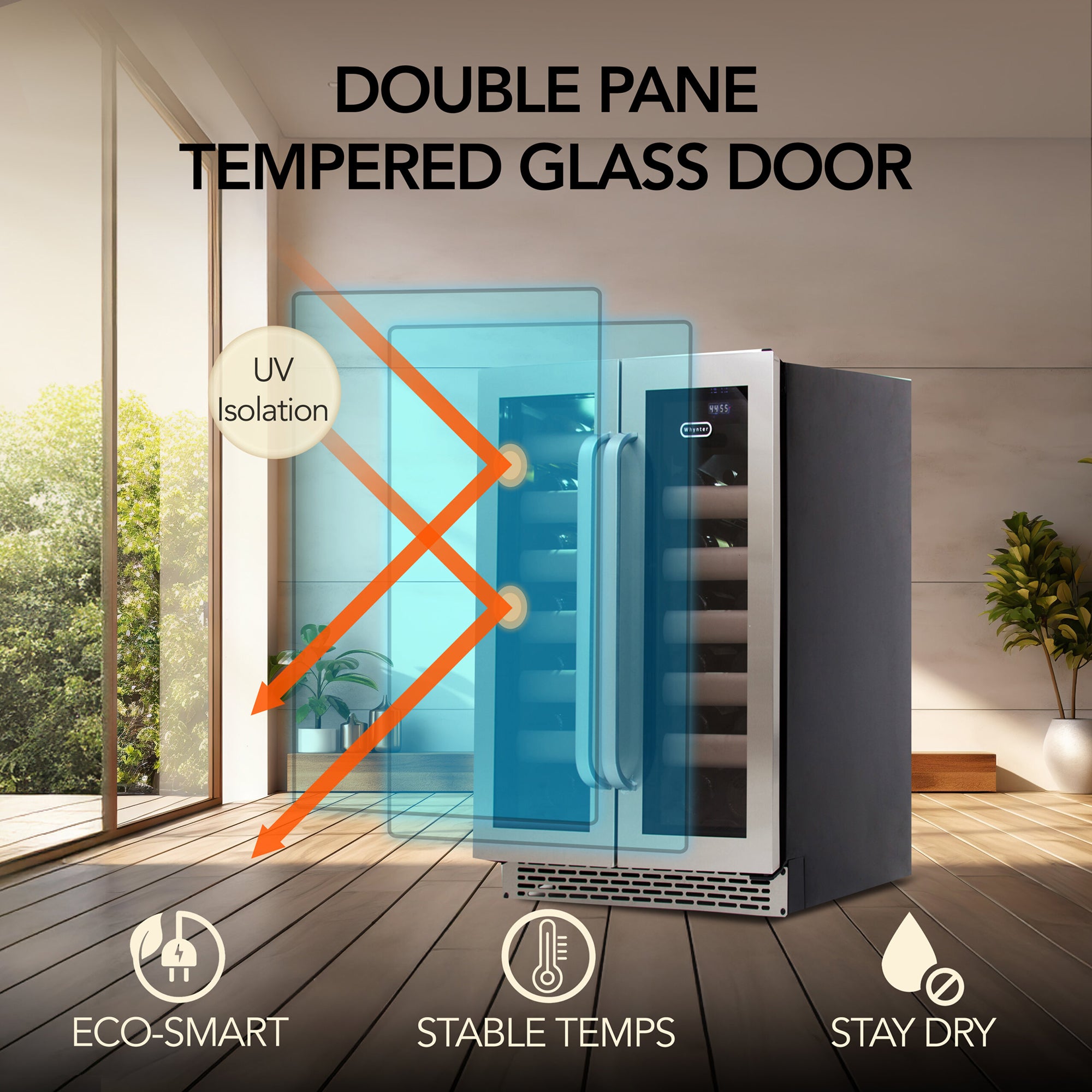 Whynter BWR-401DS 40 Bottle Built-In Dual Zone Wine Cooler Refrigerator