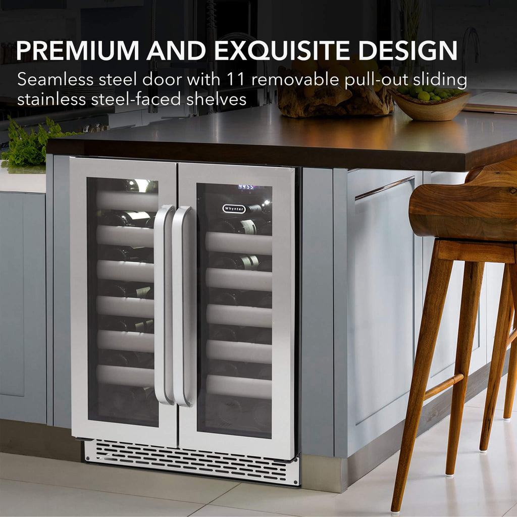 Whynter BWR-401DS 40 Bottle Built-In Dual Zone Wine Cooler Refrigerator