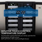 Whynter BWR-401DS 40 Bottle Built-In Dual Zone Wine Cooler Refrigerator