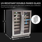 Whynter BWR-401DS 40 Bottle Built-In Dual Zone Wine Cooler Refrigerator