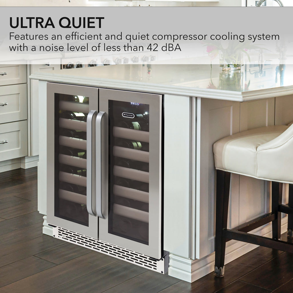 Whynter BWR-401DS 40 Bottle Built-In Dual Zone Wine Cooler Refrigerator